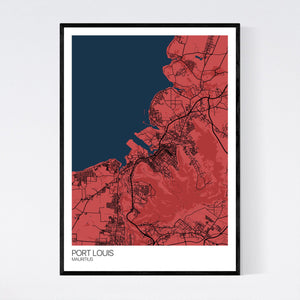 Port Louis City Map Print
