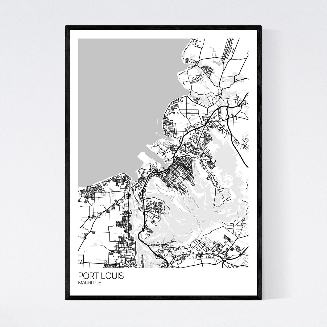 Port Louis City Map Print