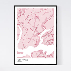 Port Navas Town Map Print