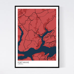 Port Navas Town Map Print