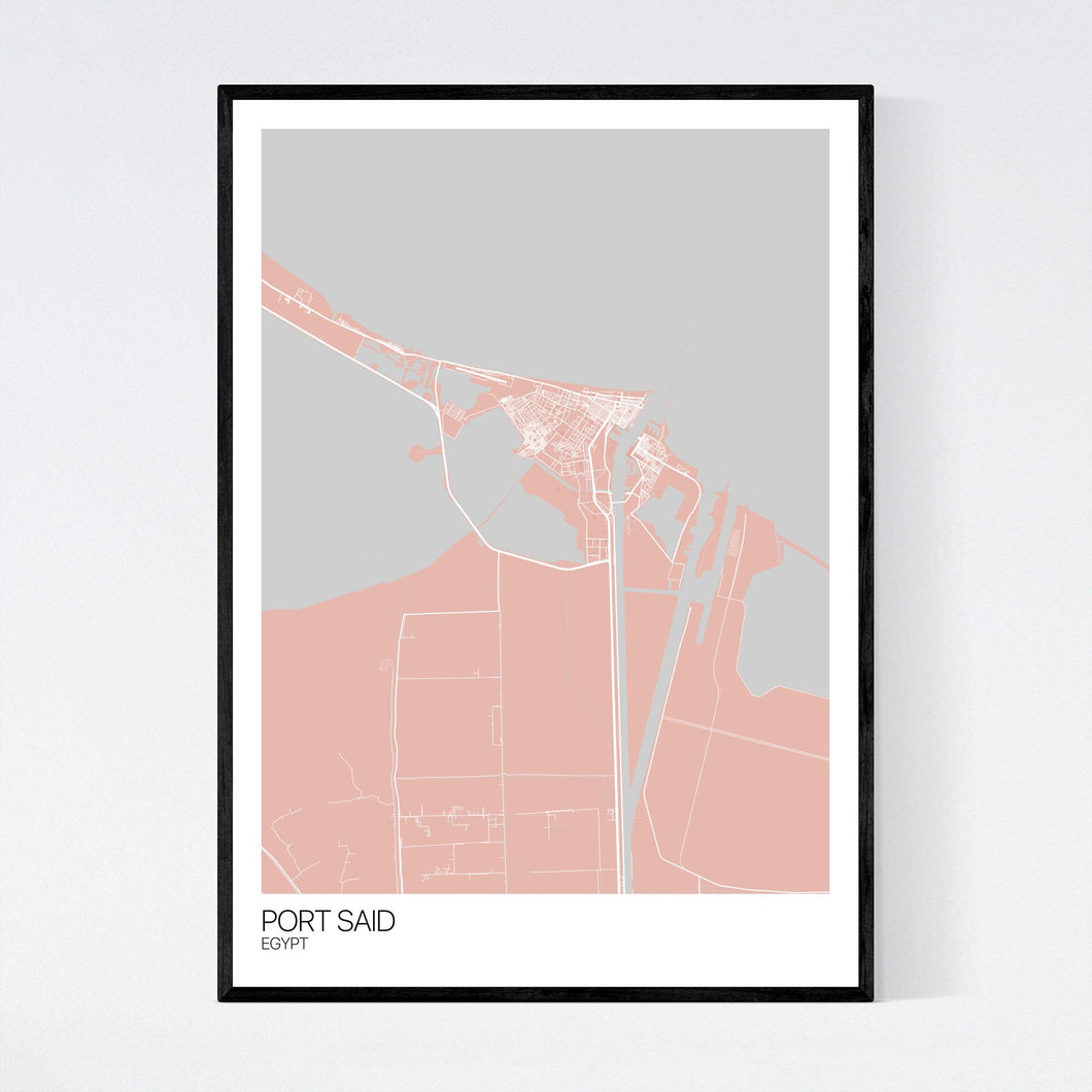 Port Said City Map Print