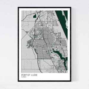 Port St. Lucie City Map Print