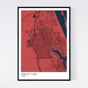 Port St. Lucie City Map Print