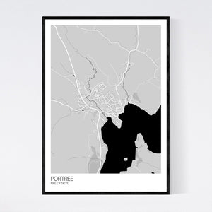 Portree Town Map Print