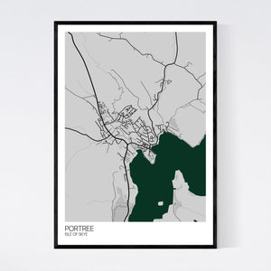 Portree Town Map Print