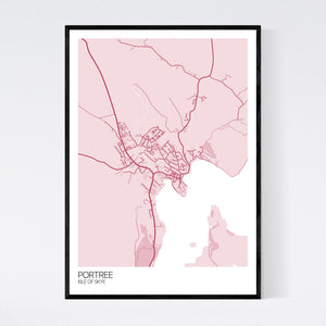 Portree Town Map Print