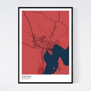 Portree Town Map Print