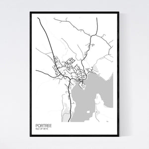 Portree Town Map Print