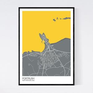 Portrush Town Map Print