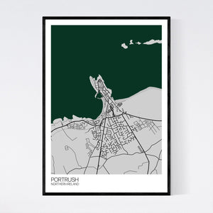 Portrush Town Map Print