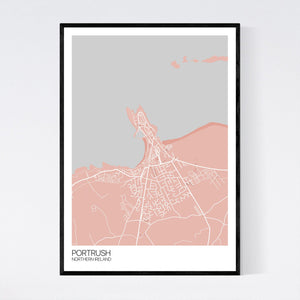 Portrush Town Map Print