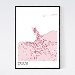 Portrush Town Map Print