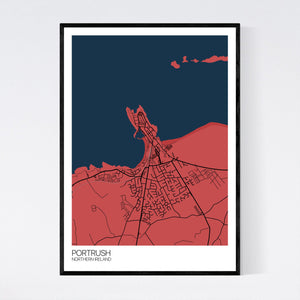 Portrush Town Map Print