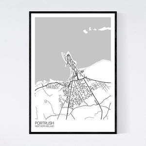 Portrush Town Map Print