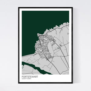Portstewart Town Map Print