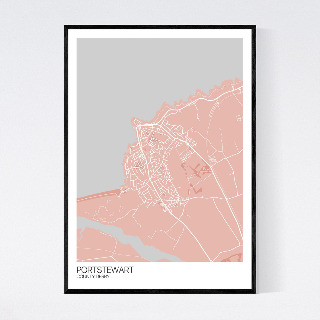 Portstewart Town Map Print