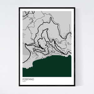 Positano Town Map Print