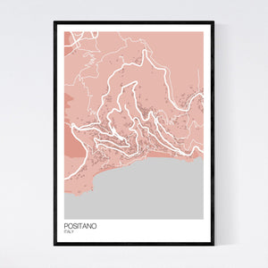 Positano Town Map Print