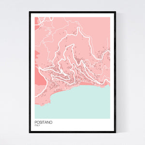 Positano Town Map Print