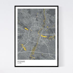 Poznań City Map Print