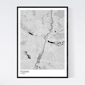 Poznań City Map Print