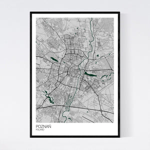 Map of Poznań, Poland