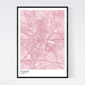 Poznań City Map Print