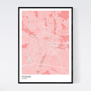 Poznań City Map Print
