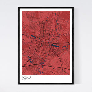 Poznań City Map Print
