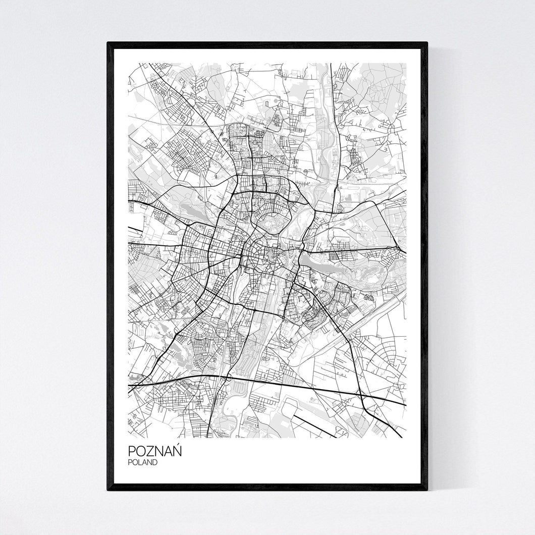 Poznań City Map Print