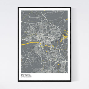 Preston City Map Print