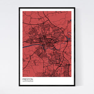 Preston City Map Print