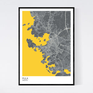 Map of Pula, Croatia