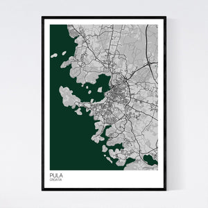 Pula City Map Print