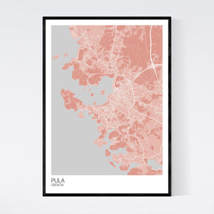 Pula City Map Print