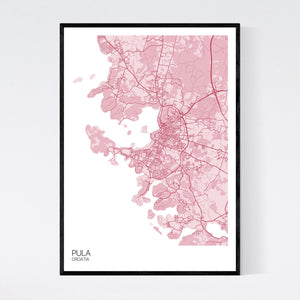 Pula City Map Print