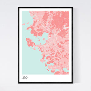 Pula City Map Print