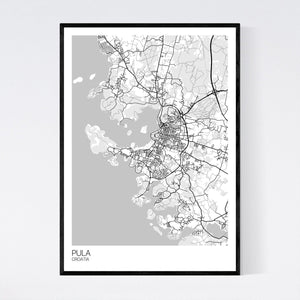 Pula City Map Print