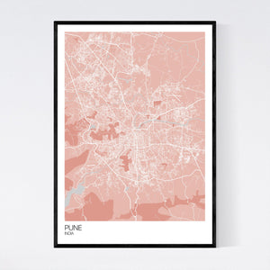 Pune City Map Print