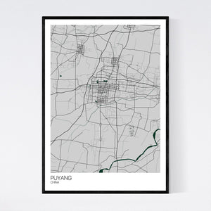 Puyang City Map Print