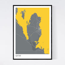 Load image into Gallery viewer, Qatar Country Map Print