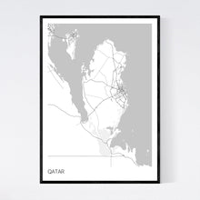Load image into Gallery viewer, Qatar Country Map Print
