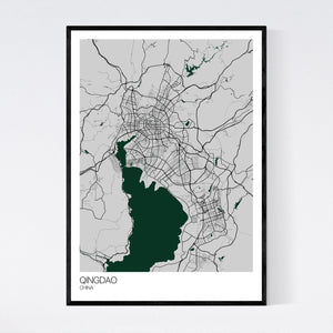 Qingdao City Map Print