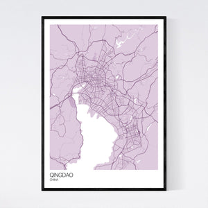 Qingdao City Map Print