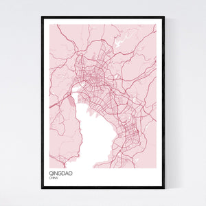 Qingdao City Map Print