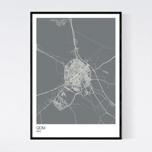 Qom City Map Print