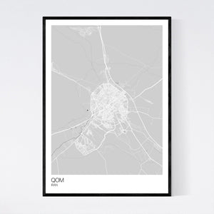 Qom City Map Print