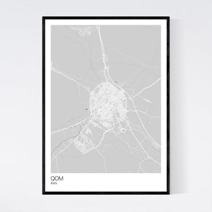 Qom City Map Print
