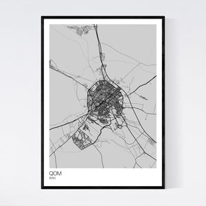 Qom City Map Print