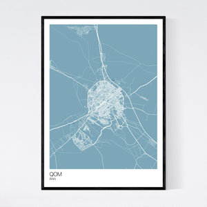 Qom City Map Print